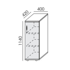 Biroja skapis NUWO, 3 plaukti, 1140x400x420 mm, konfigurējams - Ergostock.lv
