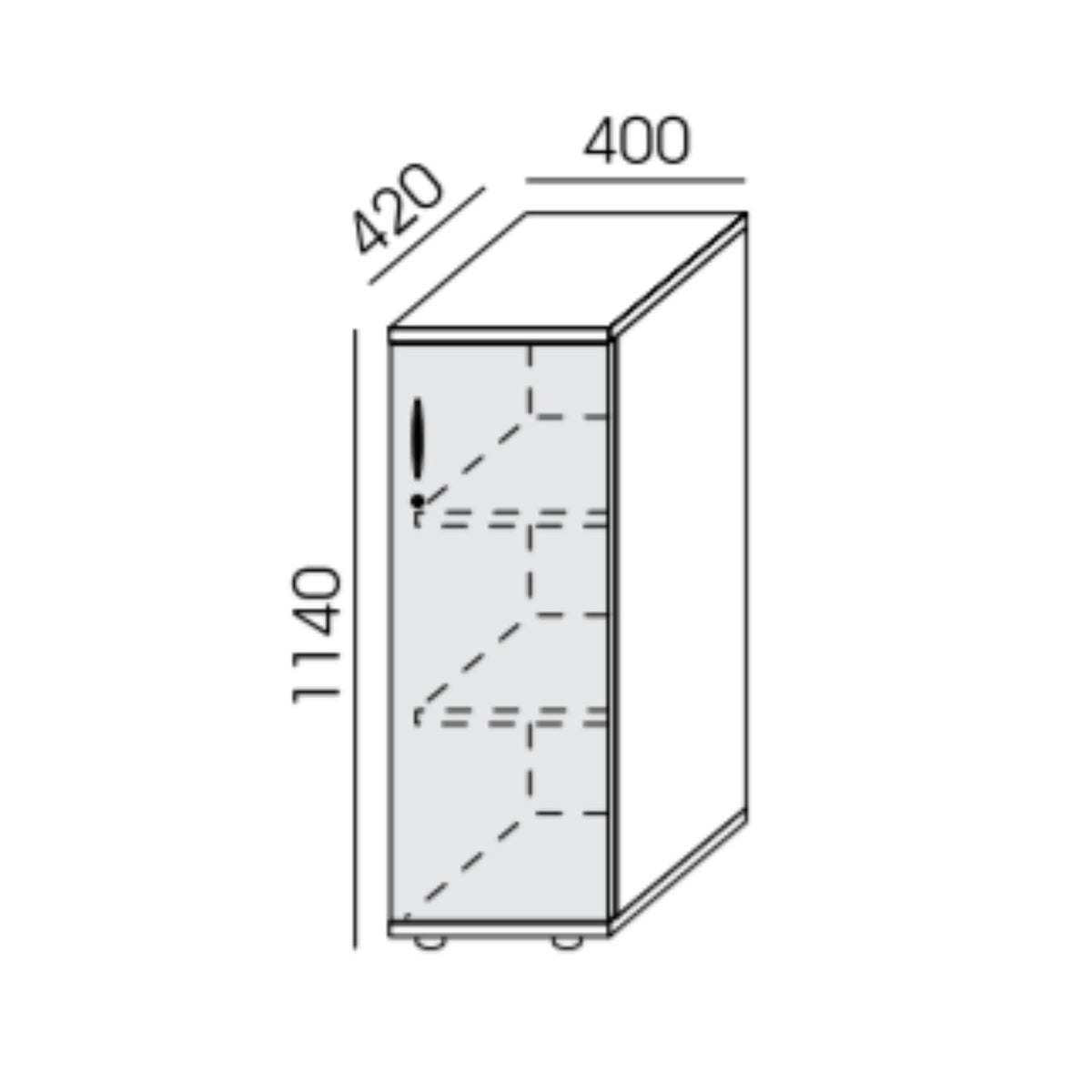 Biroja skapis NUWO, 3 plaukti, 1140x400x420 mm, konfigurējams - Ergostock.lv