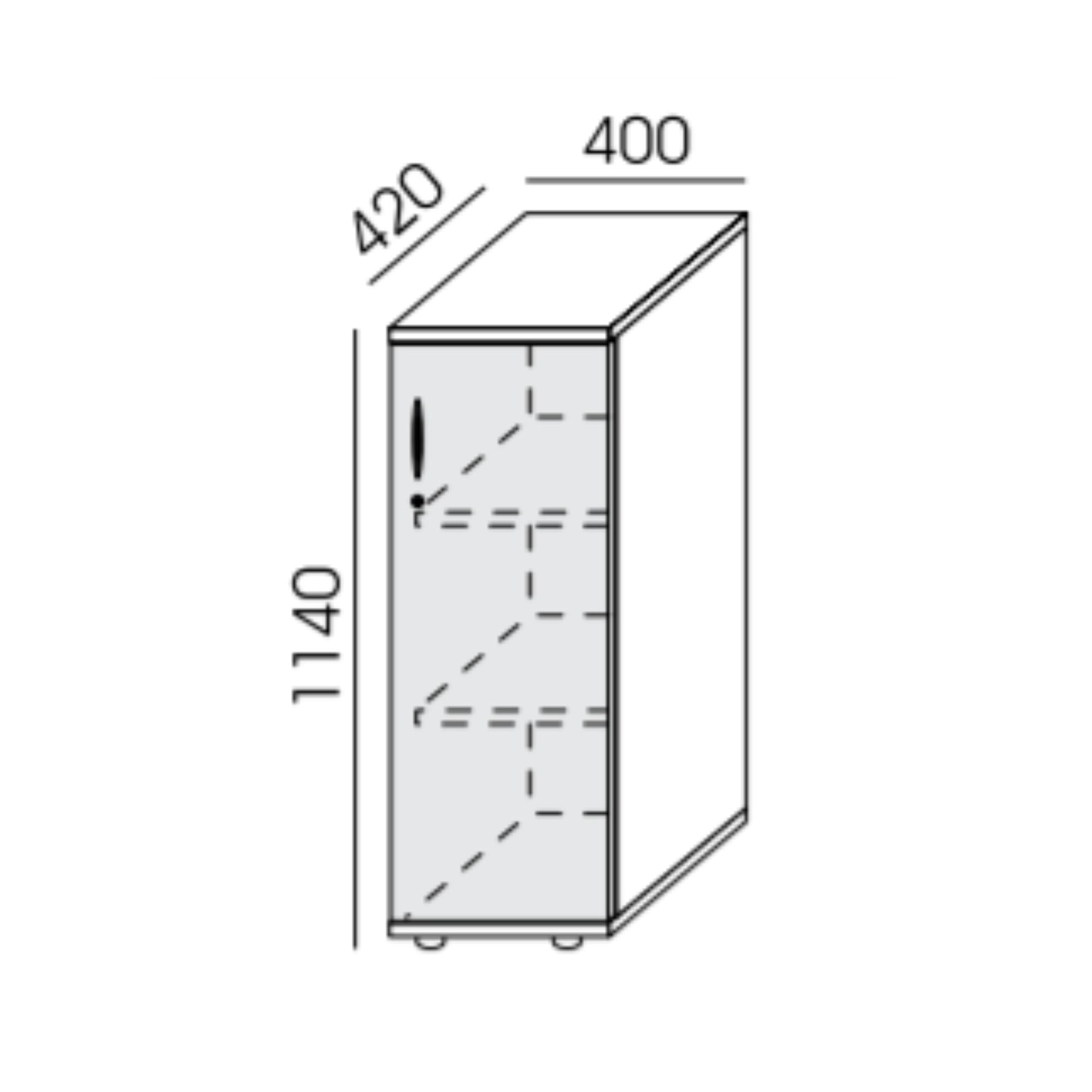 Biroja skapis NUWO, 3 plaukti, 1140x400x420 mm, konfigurējams - Ergostock.lv