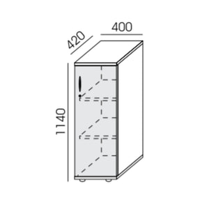 Biroja skapis NUWO, 3 plaukti, 1140x400x420 mm, konfigurējams - Ergostock.lv