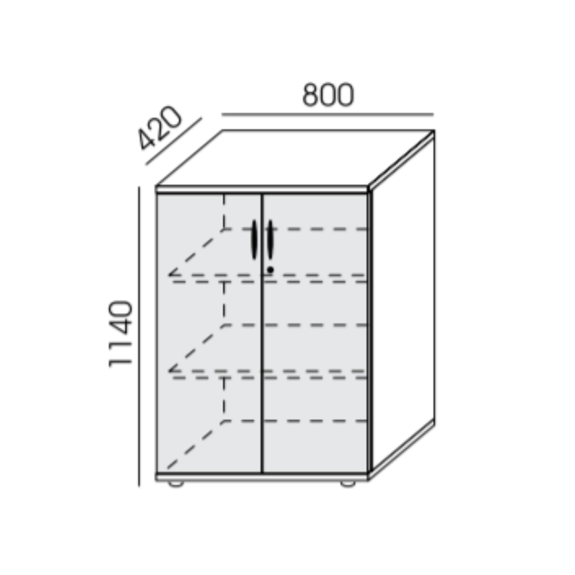 Biroja skapis NUWO, 3 plaukti, 1140x800x420 mm, konfigurējams - Ergostock.lv