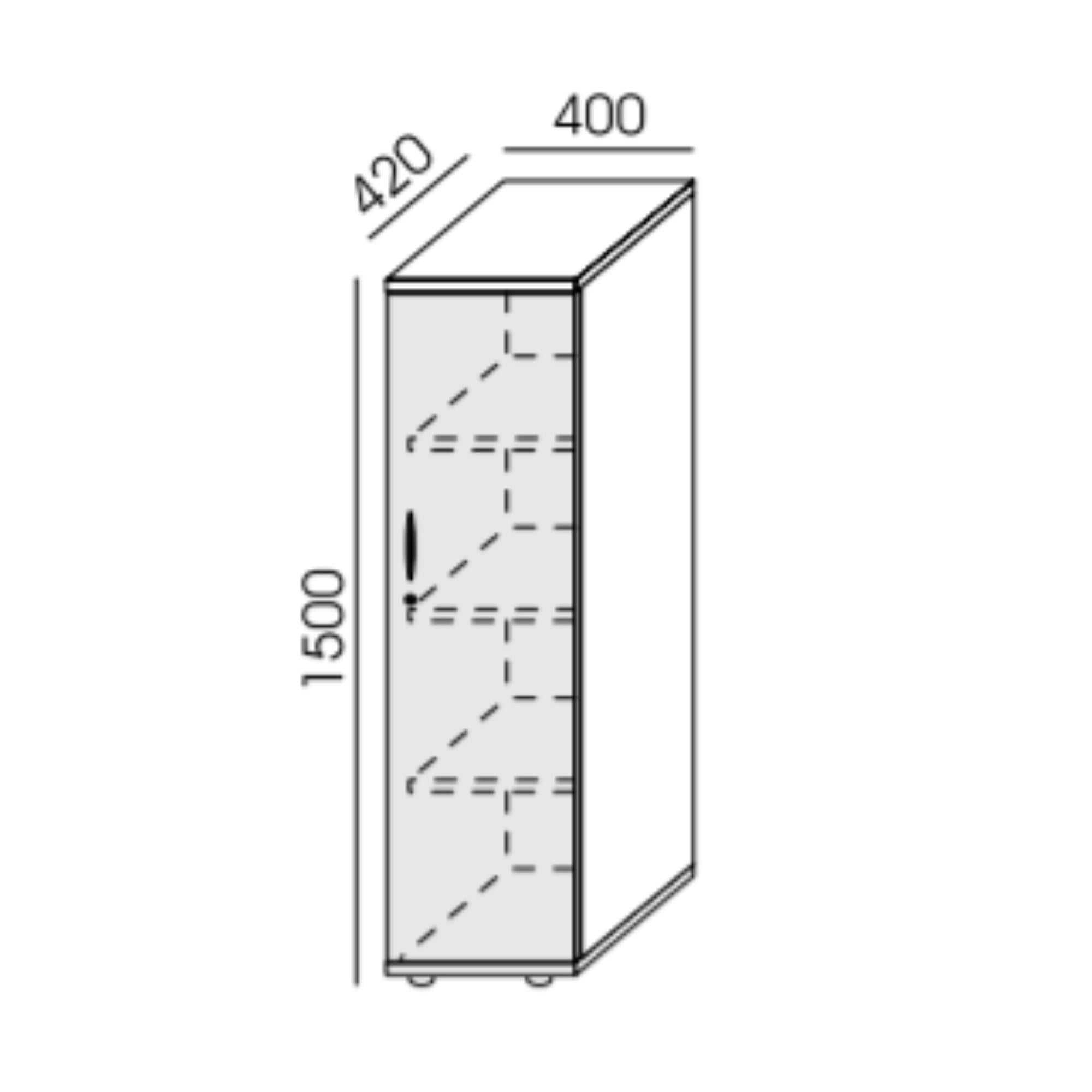 Biroja skapis NUWO, 4 plaukti, 1500x400x420 mm, konfigurējams - Ergostock.lv