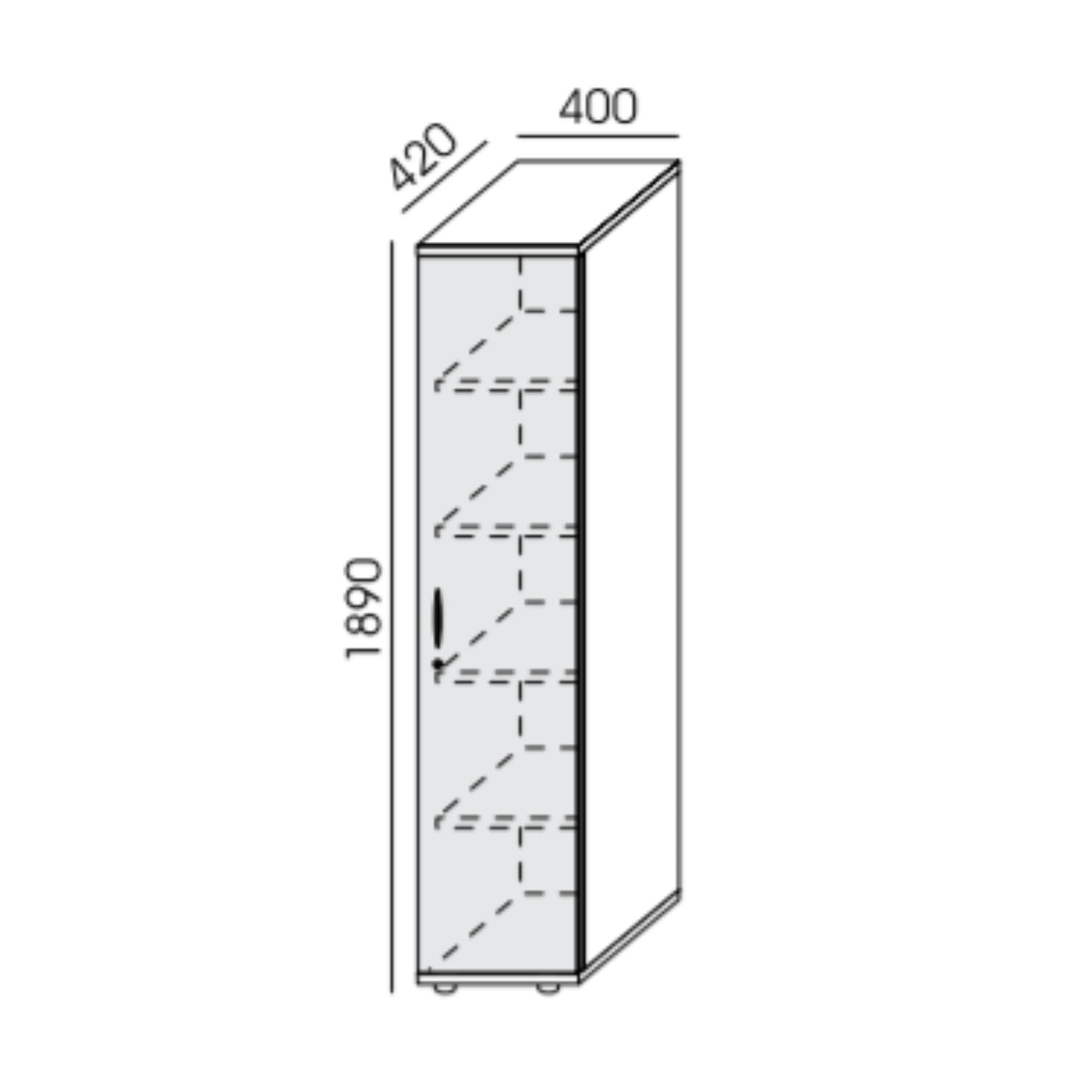 Biroja skapis NUWO, 5 plaukti, 1890x400x420 mm, konfigurējams - Ergostock.lv