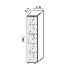 Biroja skapis NUWO, 5 plaukti, 1890x400x420 mm, konfigurējams - Ergostock.lv