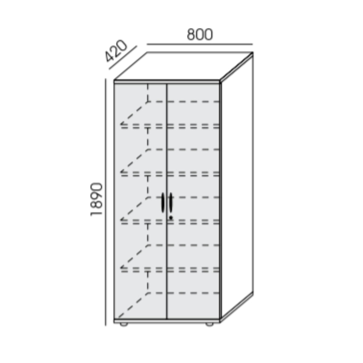 Biroja skapis NUWO, 5 plaukti, 1890x800x420 mm, konfigurējams - Ergostock.lv
