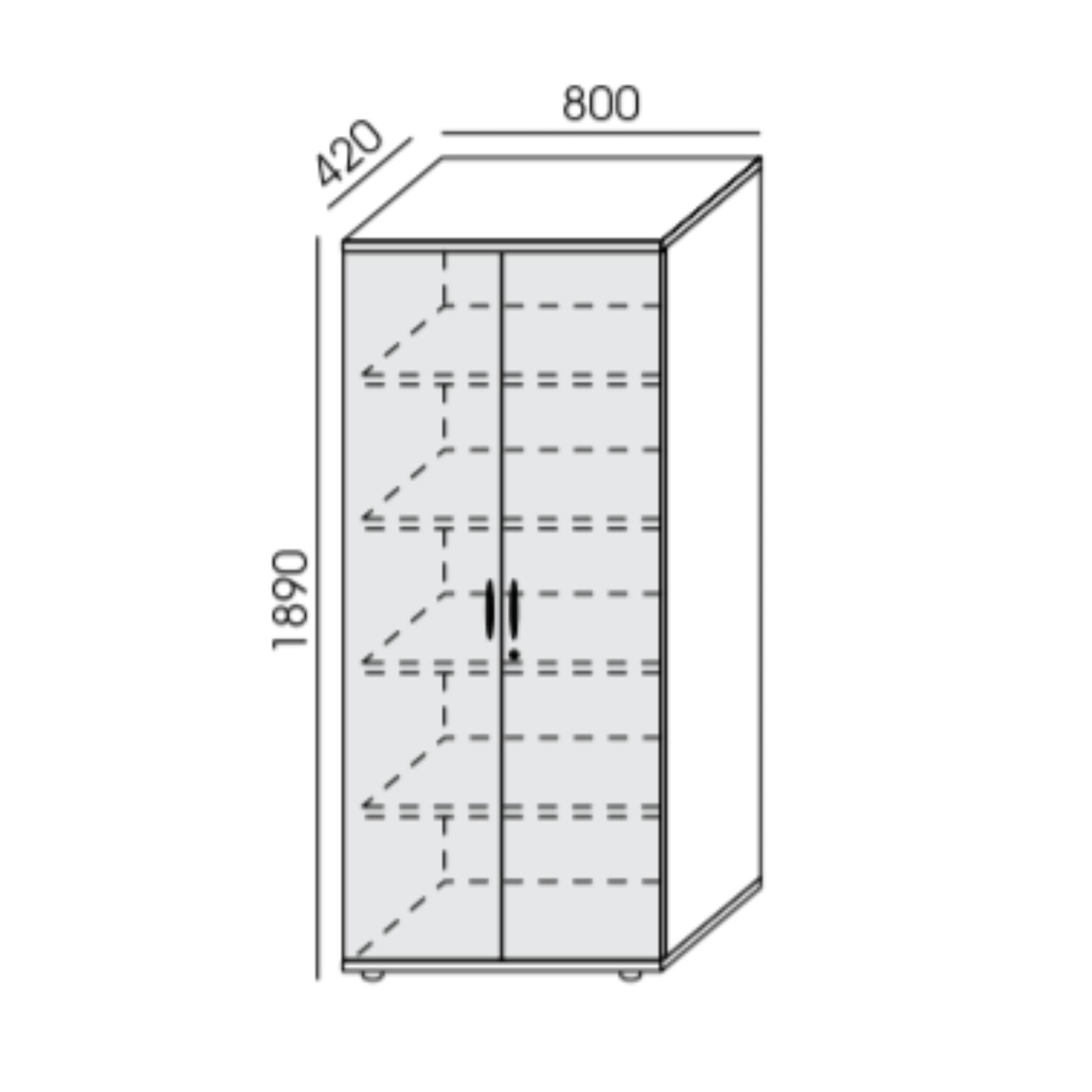 Biroja skapis NUWO, 5 plaukti, 1890x800x420 mm, konfigurējams - Ergostock.lv