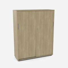 Biroja skapis NUWO ar bīdāmām durvīm, 4 plaukti, 1500x1200x420 mm, konfigurējams - Ergostock.lv