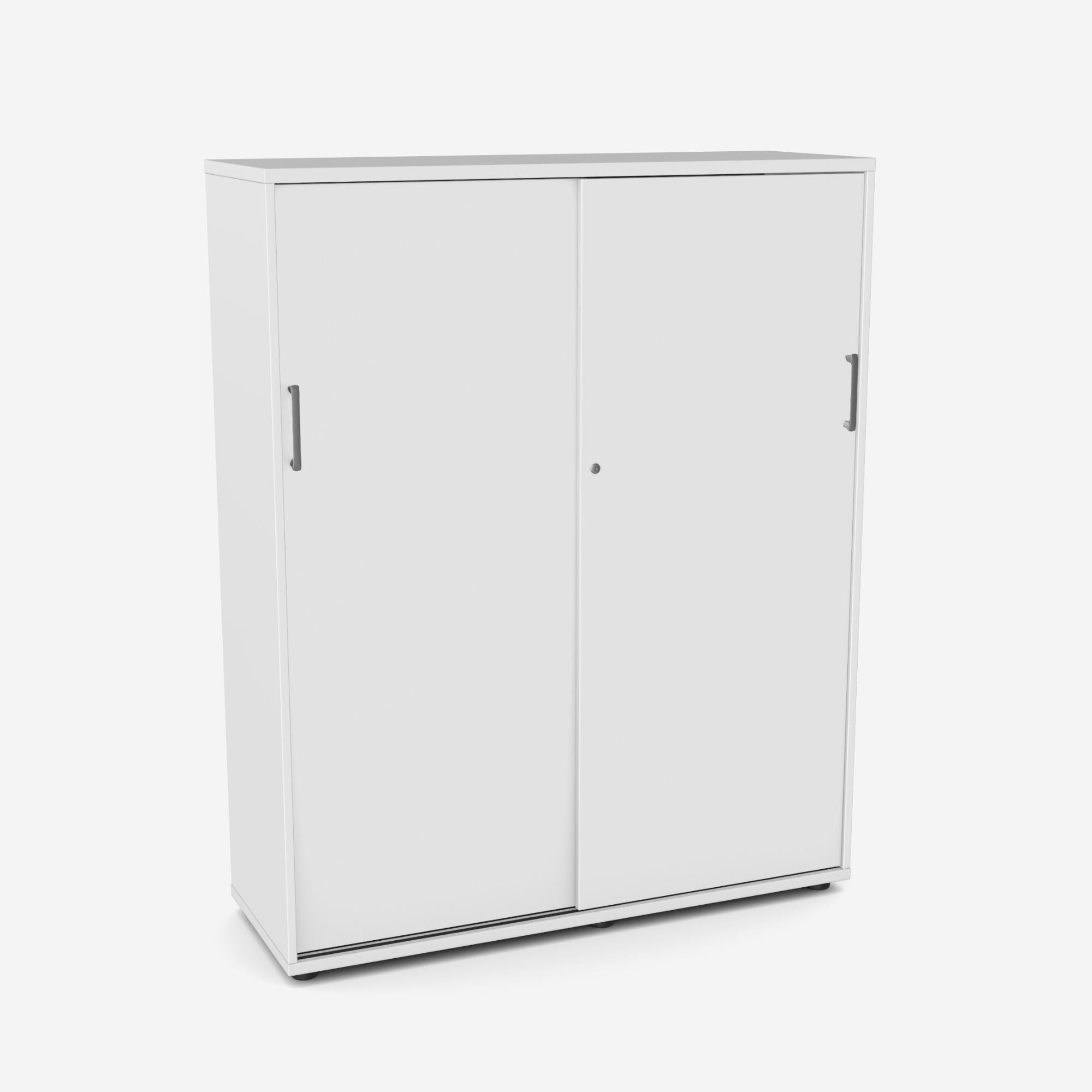 Biroja skapis NUWO ar bīdāmām durvīm, 4 plaukti, 1500x1200x420 mm, konfigurējams - Ergostock.lv