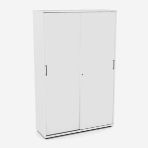 Biroja skapis NUWO ar bīdāmām durvīm, 5 plaukti, 1890x1200x420 mm, konfigurējams - Ergostock.lv