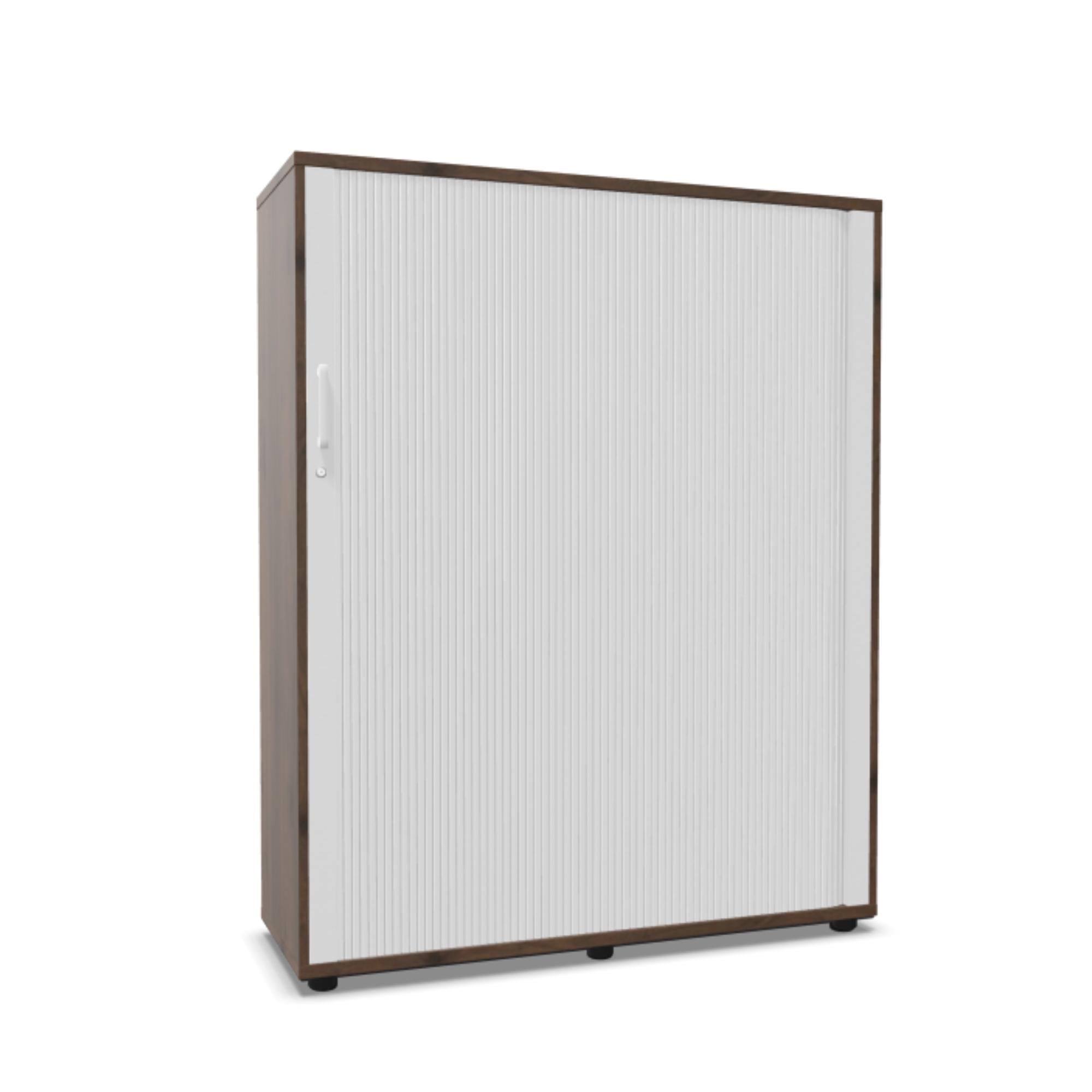 Biroja skapis NUWO ar rullo durvīm, 4 plaukti, 1500x1200x420 mm, konfigurējams - Ergostock.lv