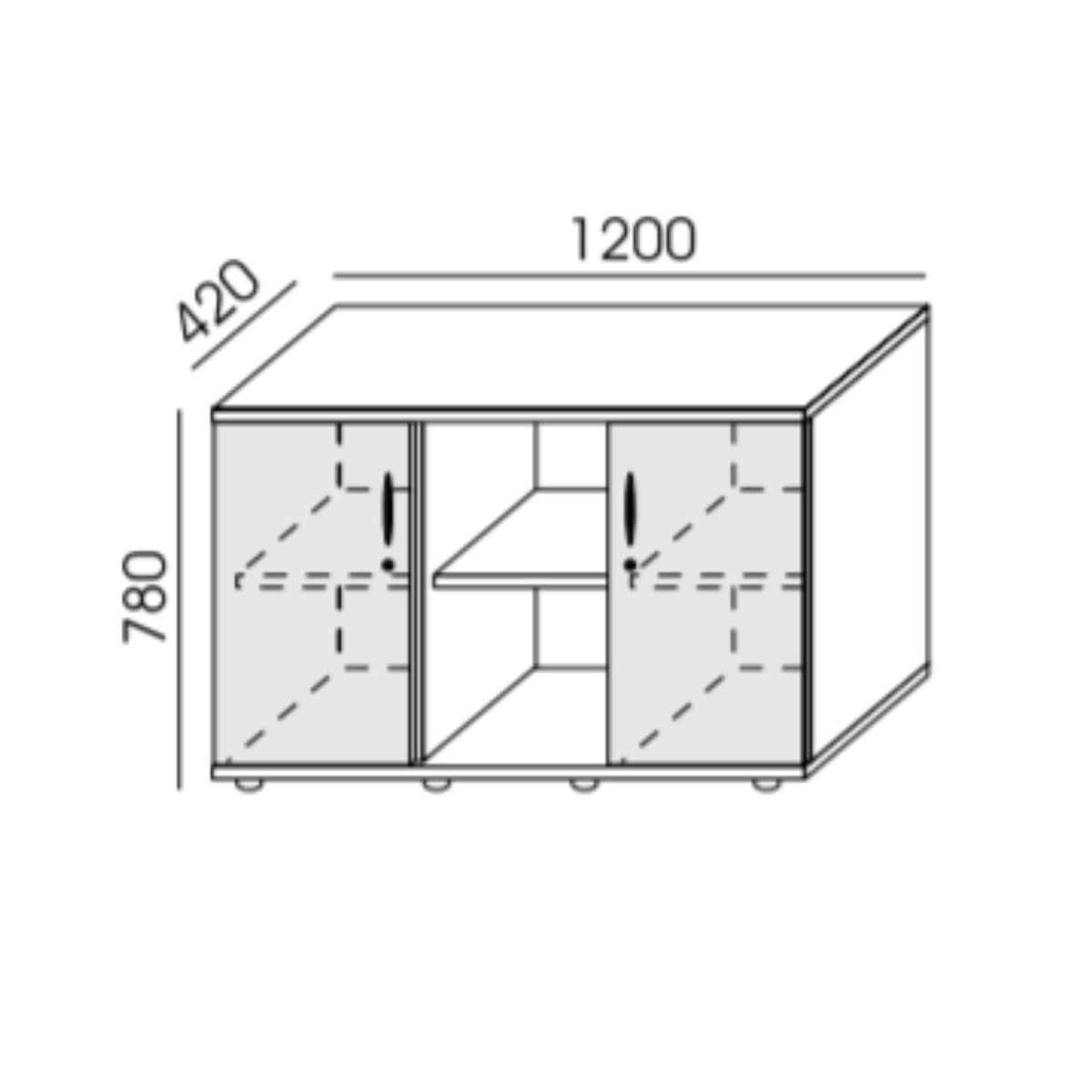 Biroja skapis NUWO COMBI S, 780x1200x420 mm, konfigurējams