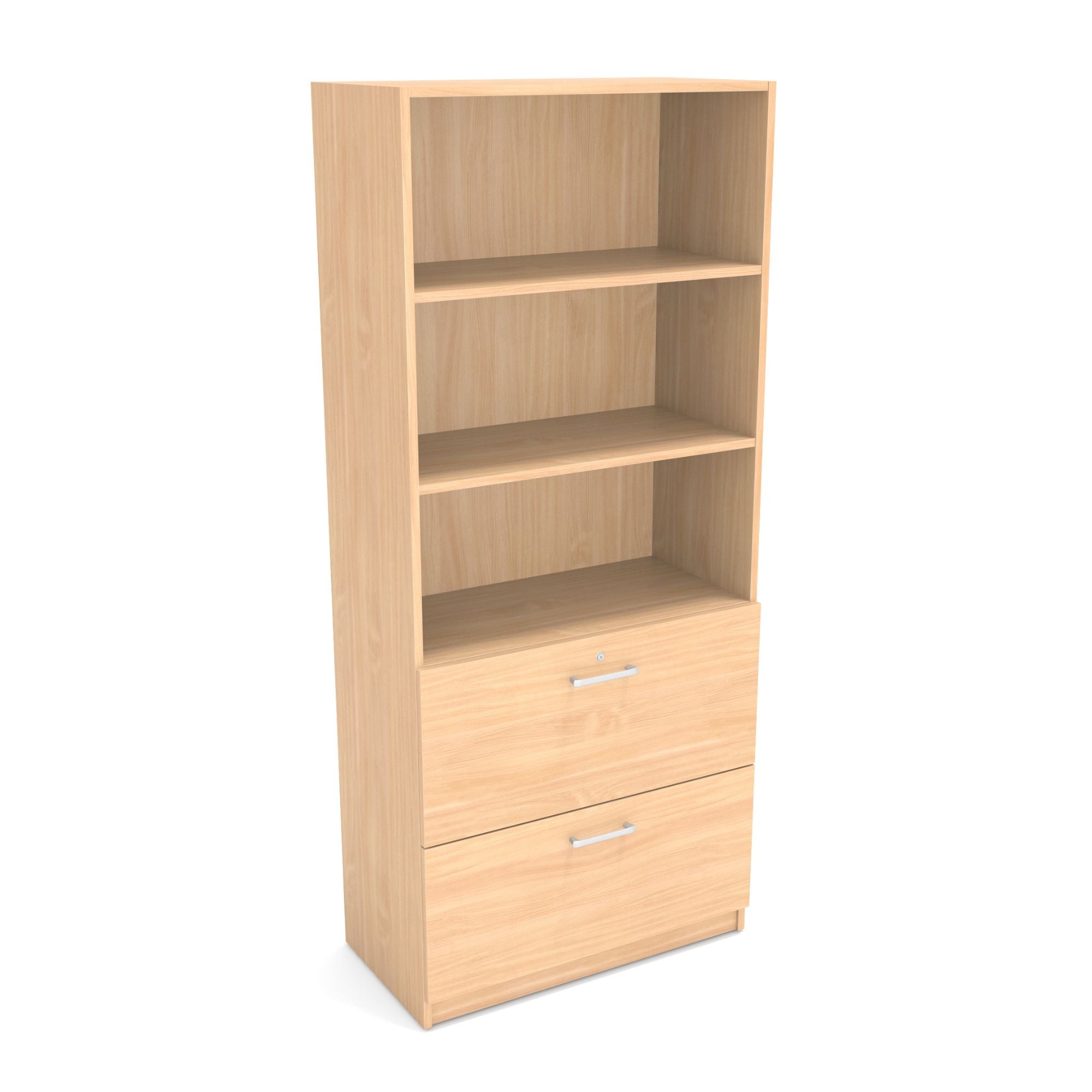 Biroja skapis PRO LINE, 2 atvilktnes un 3 plaukti, 1845x800x420 mm, pamatnes rāmis, konfigurējams - Ergostock.lv