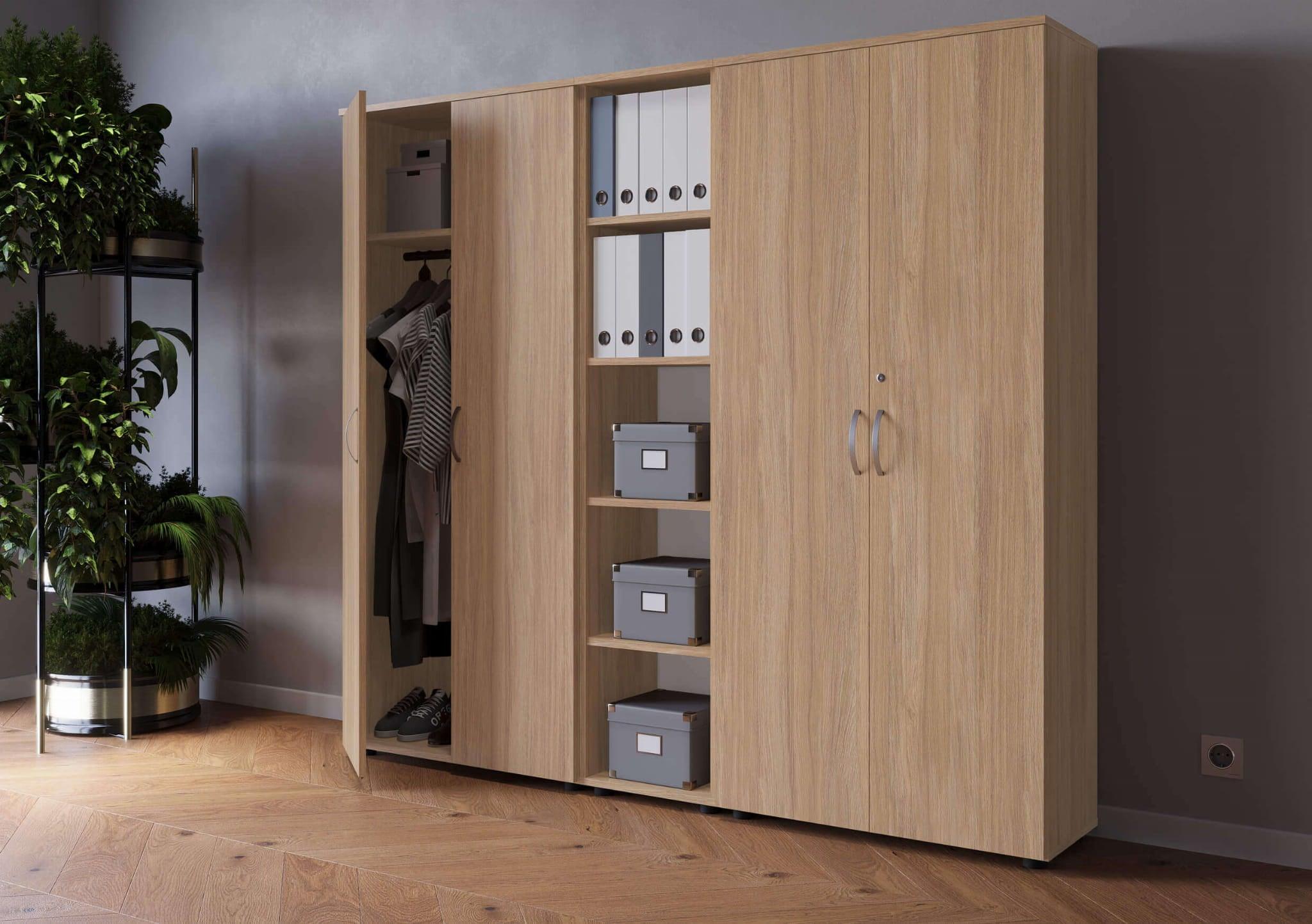 Biroja skapju komplekts Flexx Amber Oak, trīs skapji, kopējais platums 200 cm, Amber Oak-Ergostock