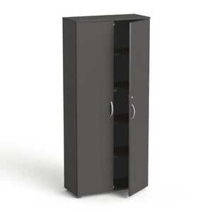 Biroja skapju komplekts Flexx Graphite, trīs skapji, kopējais platums 200 cm, grafīta - Ergostock.lv