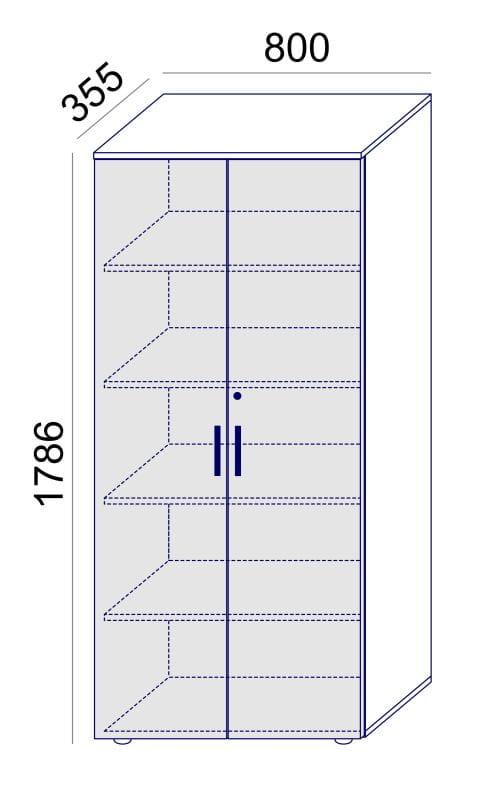 Biroja skapju komplekts Flexx Graphite, trīs skapji, kopējais platums 200 cm, grafīta