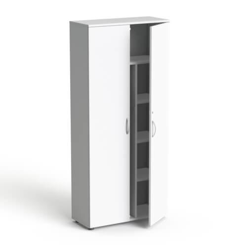 Biroja skapju komplekts Flexx White, trīs skapji, kopējais platums 200 cm, balts