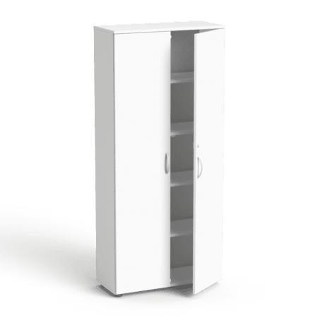 Biroja skapju komplekts Flexx White, trīs skapji, kopējais platums 200 cm, balts