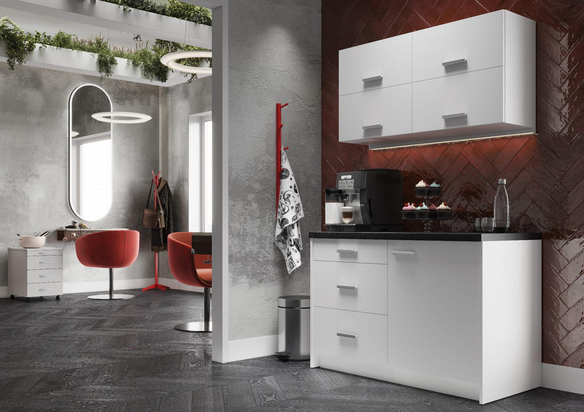 Biroja virtuve Ergostock White Mini Kitchenette-Ergostock