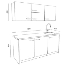Biroja virtuve Ergostock White Oak Kitchenette-Ergostock