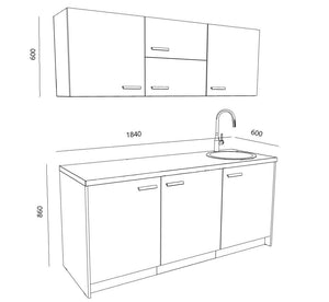 Biroja virtuve Ergostock White Oak Kitchenette-Ergostock