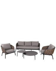 Āra mēbeļu komplekts Snapty Garden Borneo, dīvāns, 2 krēsli un 2 galdiņi-Ergostock