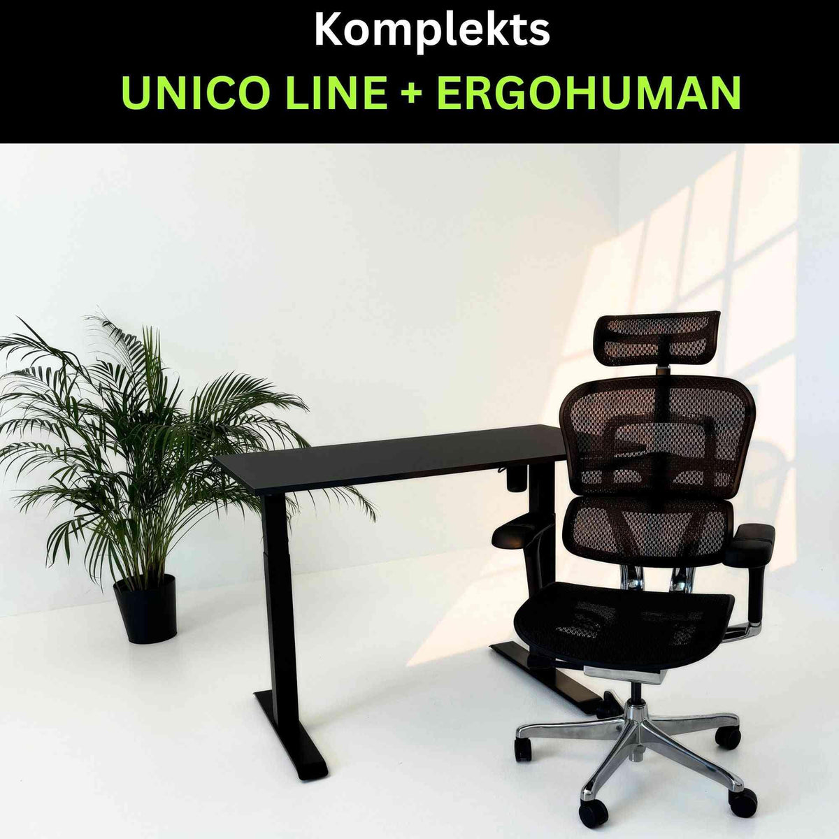 Darba vietas komplekts UNICO BLACK Ergohuman ELITE