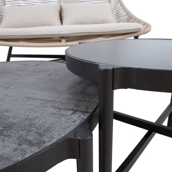 Dārza mēbeļu komplekts HELSINKI dīvāns, 2 krēsli un 2 galdi, bēša-Ergostock