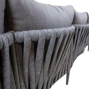 Dārza mēbeļu komplekts Home4You BREMEN, galds un stūra dīvāns, pelēks-Ergostock