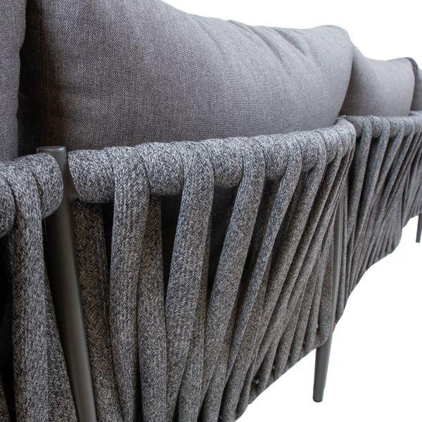 Dārza mēbeļu komplekts Home4You BREMEN, galds un stūra dīvāns, pelēks-Ergostock