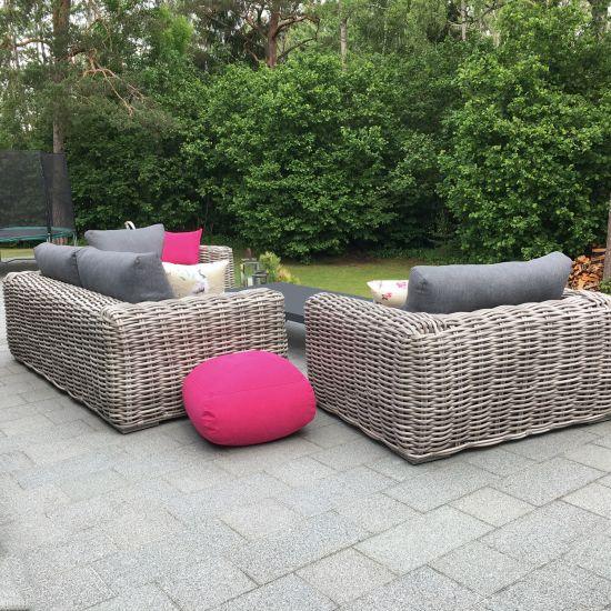 Dārza mēbeļu komplekts Home4You CALISTA galds, dīvāns un 2 krēsli, pelēks-Ergostock