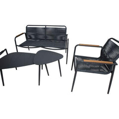 Dārza mēbeļu komplekts NEBO 2 galdi, sols un 2 krēsli-Ergostock