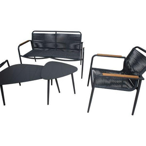 Dārza mēbeļu komplekts NEBO 2 galdi, sols un 2 krēsli-Ergostock