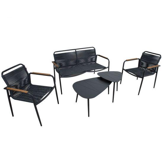 Dārza mēbeļu komplekts NEBO 2 galdi, sols un 2 krēsli-Ergostock