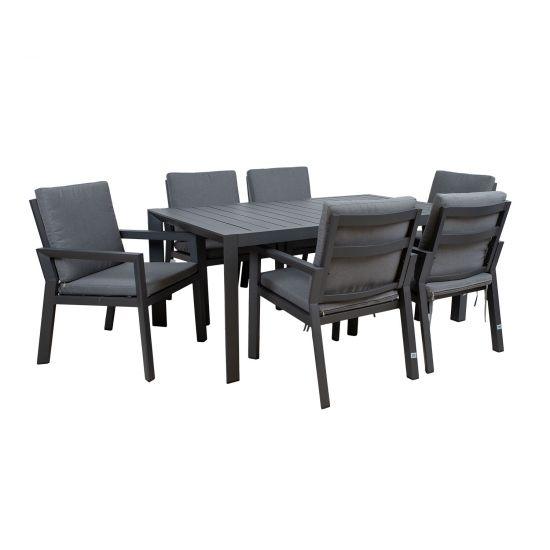 Dārza mēbeļu komplekts TOMSON galds un 6 krēsli-Ergostock