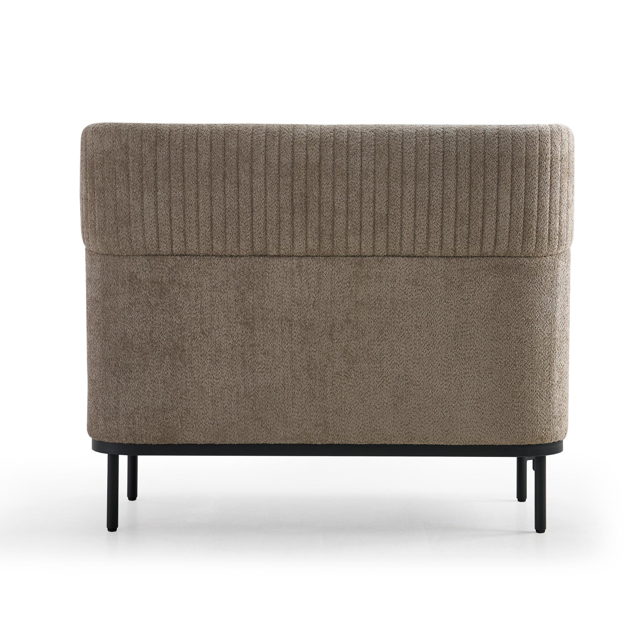 ERGOSTOCK dīvāns Caldera Duo ar galdiņu, bēšs – aizmugures dizains ar vertikālām šuvēm un elegantu apdari, piemērots sabiedriskām telpām.