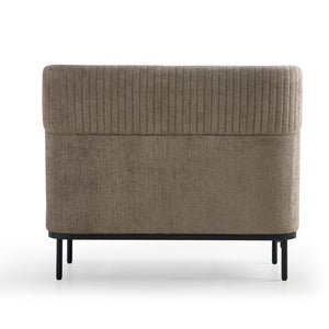 ERGOSTOCK dīvāns Caldera Duo ar galdiņu, bēšs – aizmugures dizains ar vertikālām šuvēm un elegantu apdari, piemērots sabiedriskām telpām.