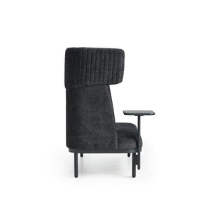 Sānskats uz Dīvānu Caldera Duo ar galdiņu, melns – kompakts un ērts risinājums darba telpām vai uzgaidāmajām zonām no ERGOSTOCK.