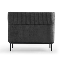 Dīvāna Caldera Duo ar galdiņu, pelēks - ERGOSTOCK aizmugures skats, izceļ kvalitatīvu apdari un mūsdienīgu dizainu biroja interjeram.