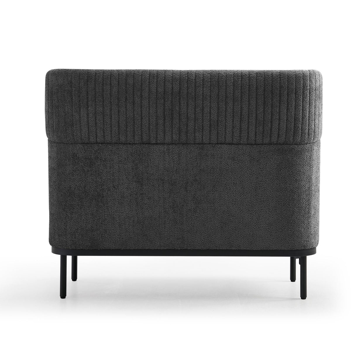 Dīvāna Caldera Duo ar galdiņu, pelēks - ERGOSTOCK aizmugures skats, izceļ kvalitatīvu apdari un mūsdienīgu dizainu biroja interjeram.