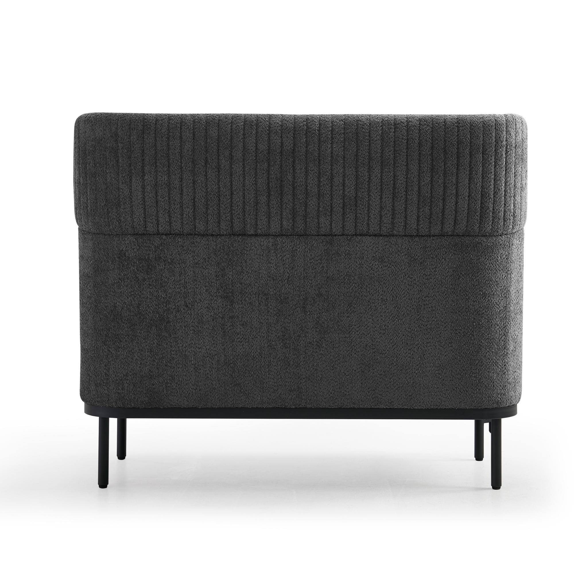 Dīvāna Caldera Duo ar galdiņu, pelēks - ERGOSTOCK aizmugures skats, izceļ kvalitatīvu apdari un mūsdienīgu dizainu biroja interjeram.