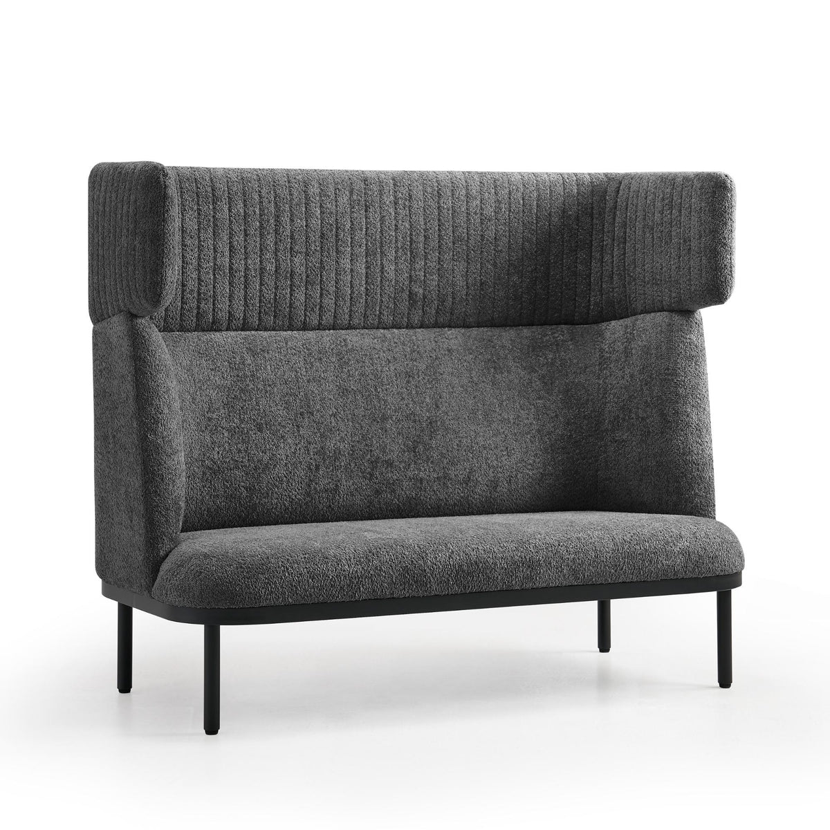 Moderns pelēks dīvāns Caldera Duo no ERGOSTOCK ar ergonomisku dizainu un metāla kājām, piemērots interjeram ar minimālistisku stilu.