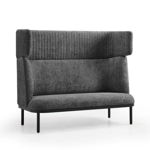 Moderns pelēks dīvāns Caldera Duo no ERGOSTOCK ar ergonomisku dizainu un metāla kājām, piemērots interjeram ar minimālistisku stilu.