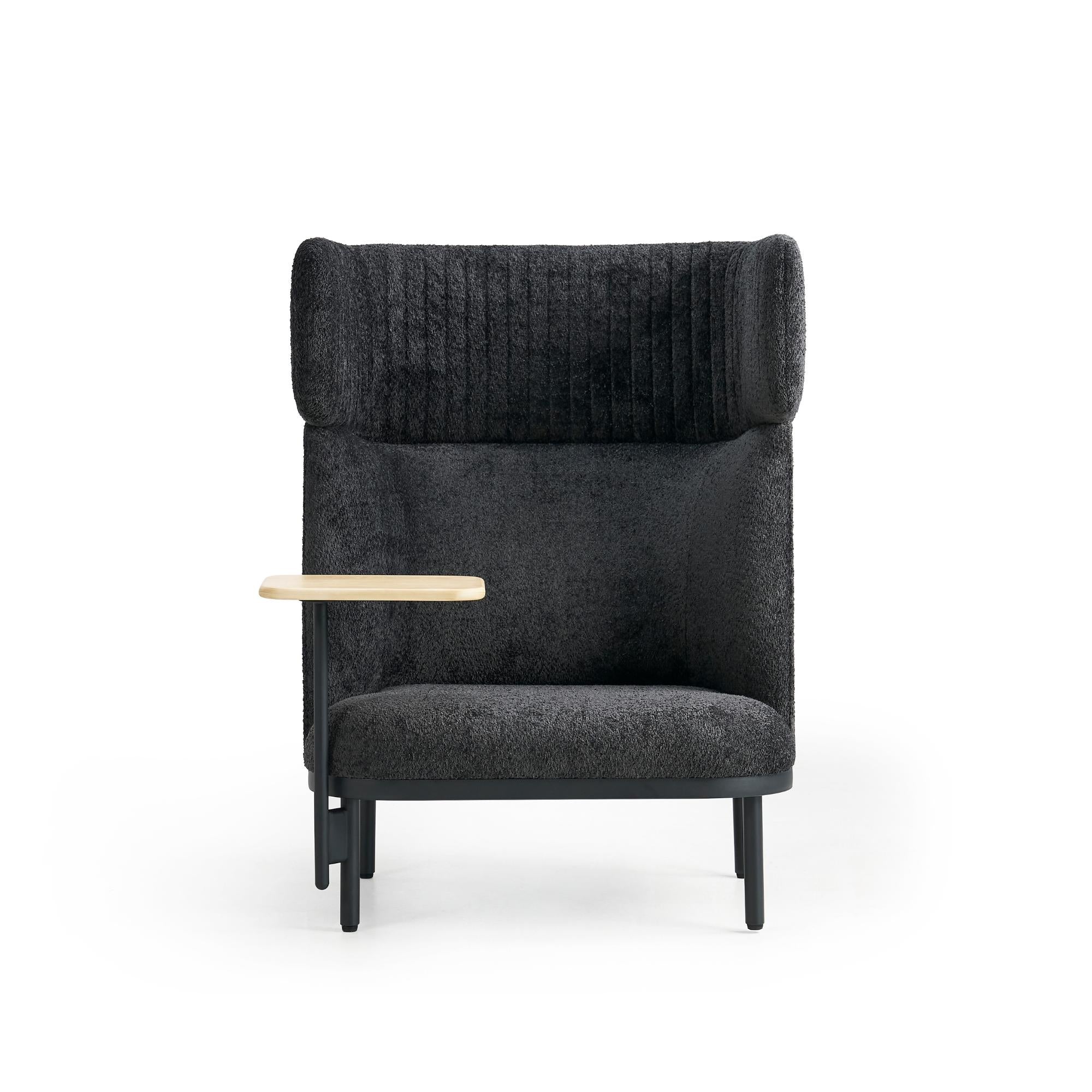 Dīvāns Caldera Single ar galdiņu, melns