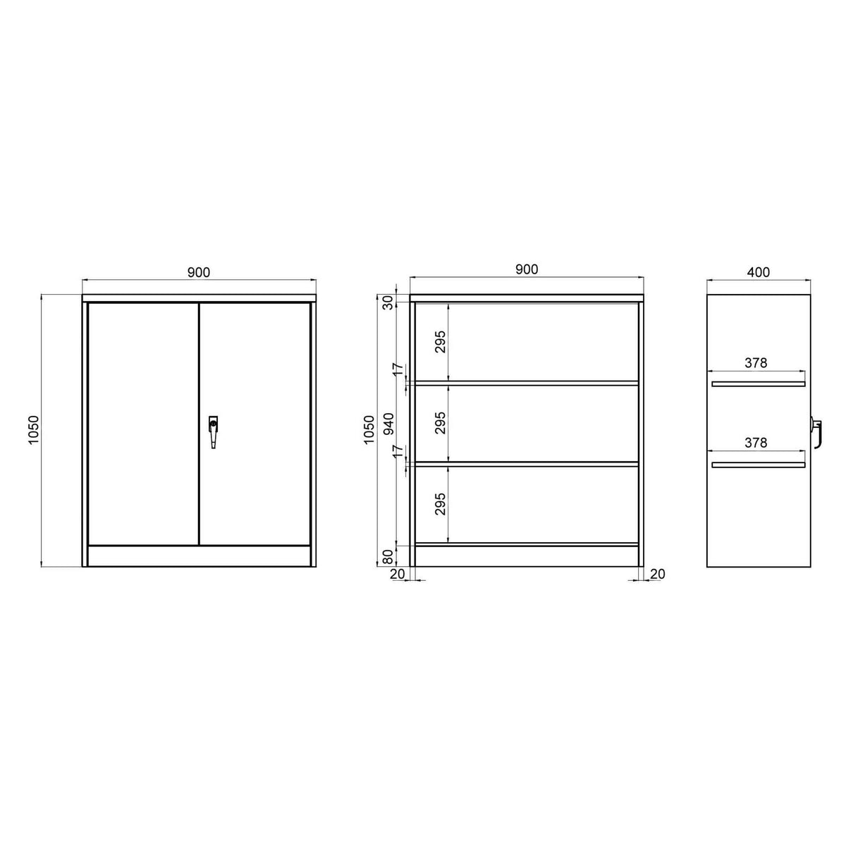 Dokumentu skapis ar 3 plauktiem COLOR, slēdzams - Ergostock.lv