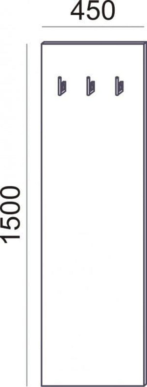 Drēbju pakaramais ar 3 āķiem, 150 cm x 45 cm-Ergostock