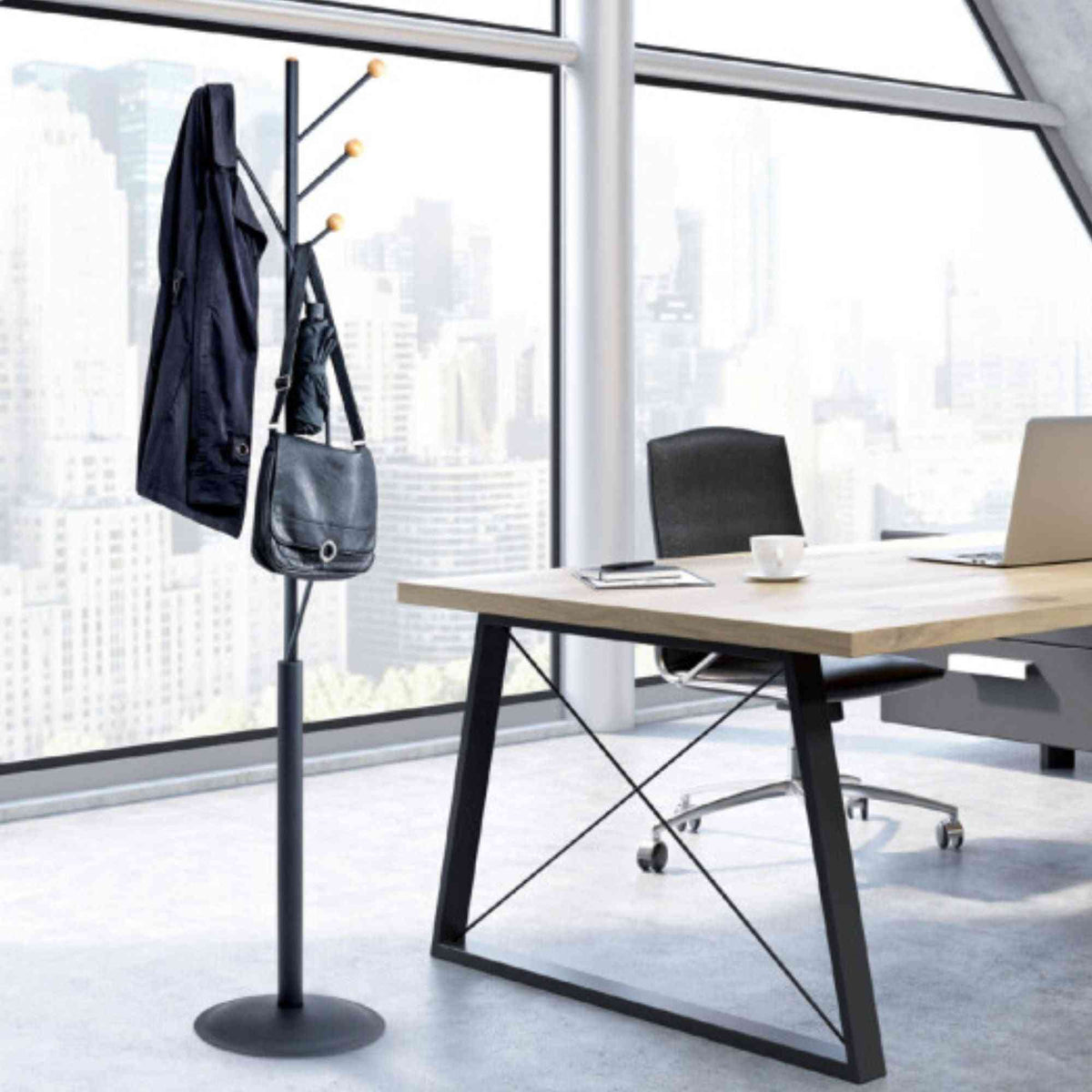 Drēbju pakaramais MAULaura, 179.5 cm, melns - Ergostock.lv