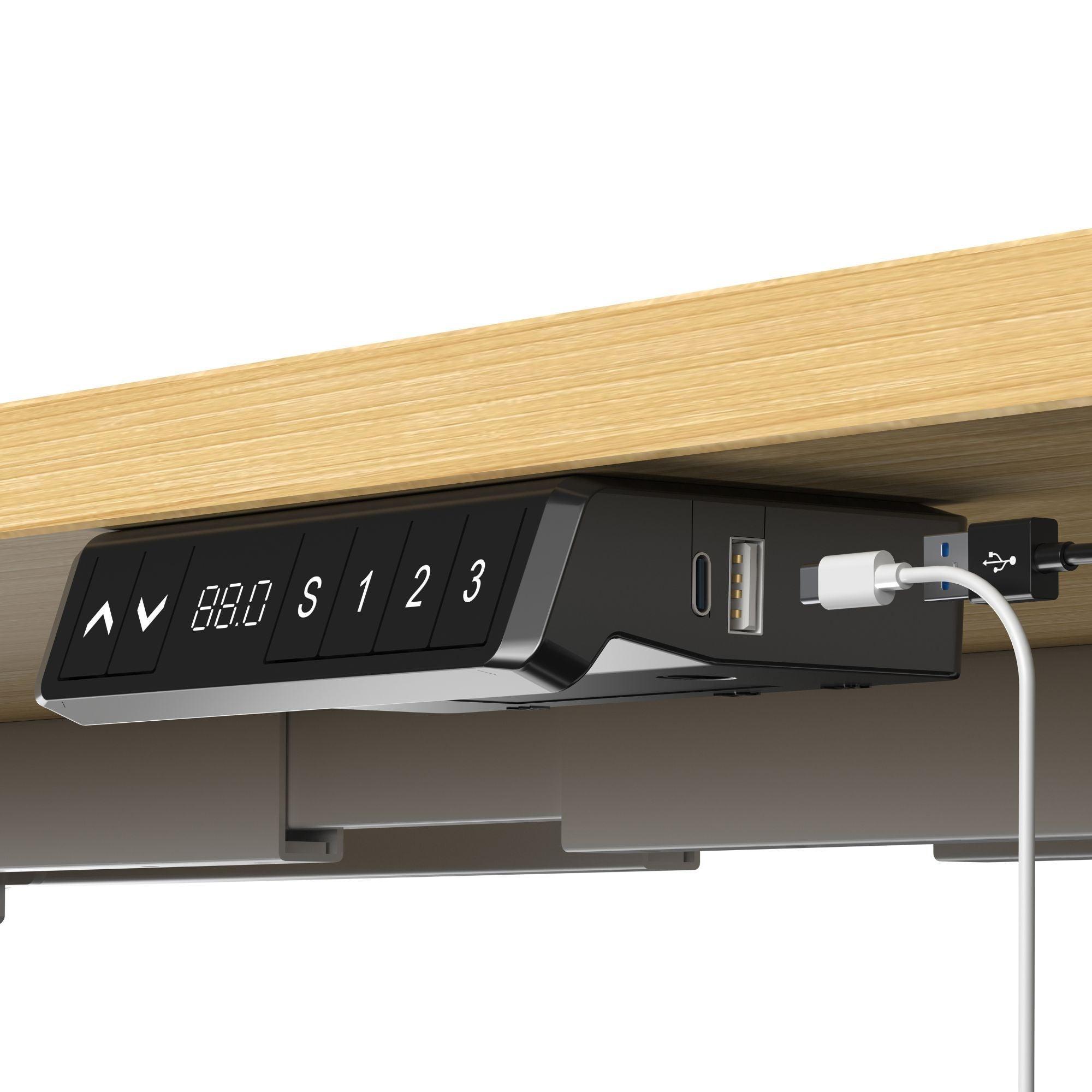 Elektriski augstumā regulējams galds Unico Line, kontroliera tuvplāns