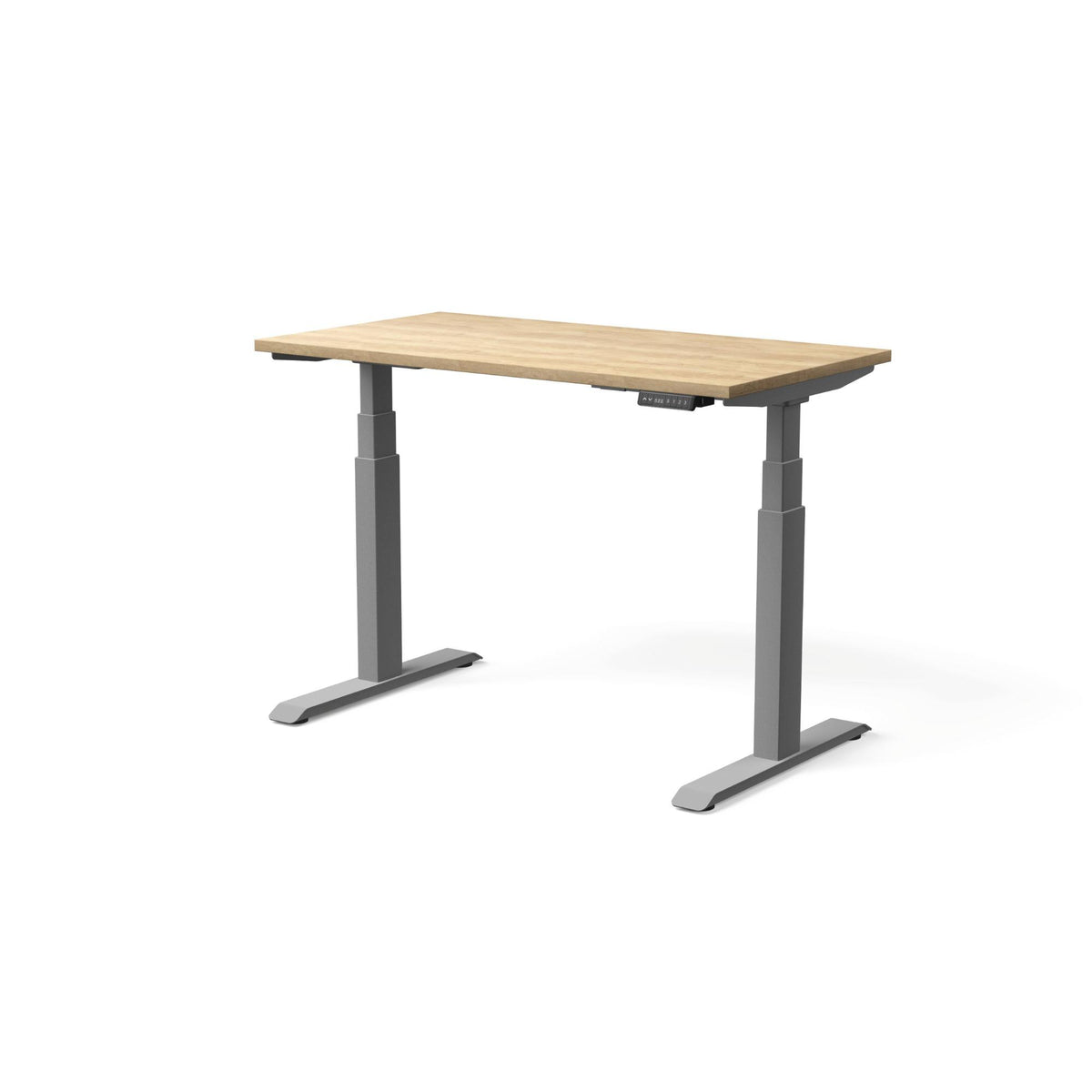 Elektriski augstumā regulējams galds MOVE PRO II, galda virsmas krāsa American oak, galda statīva tonis Sudraba, izmērs 120 x 65 cm