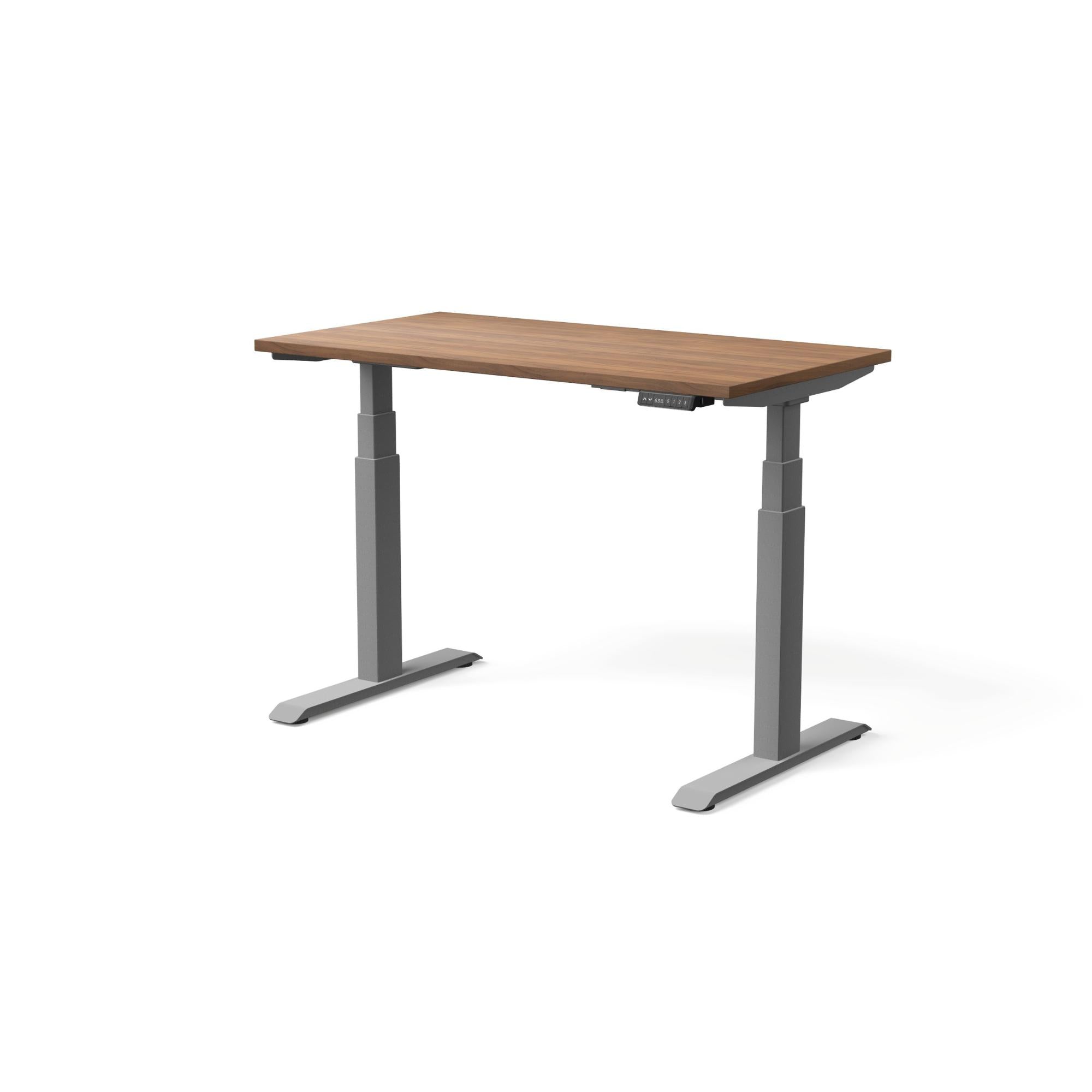 Elektriski augstumā regulējams galds MOVE PRO II, galda virsmas krāsa Riekstkoks, galda statīva tonis Sudraba, izmērs 120 x 65 cm