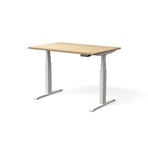 Elektriski augstumā regulējams galds MOVE PRO II, galda virsmas krāsa American oak, galda statīva tonis Balta, izmērs 120 x 80 cm